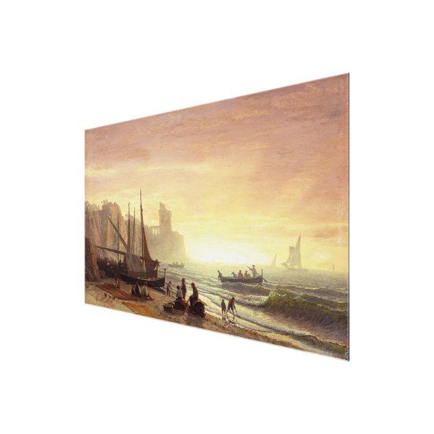 Glass print - Albert Bierstadt - The Fishing Fleet