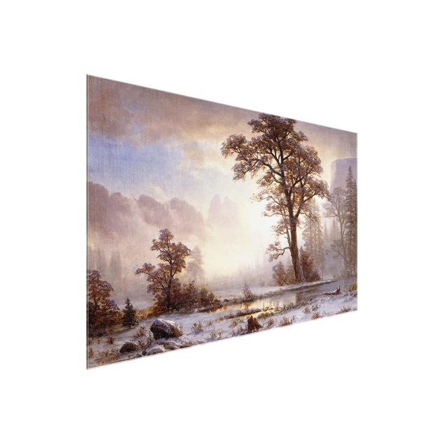 Glass print - Albert Bierstadt - Valley of the Yosemite, Snow Fall