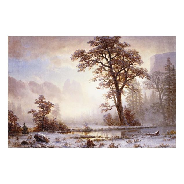 Glass print - Albert Bierstadt - Valley of the Yosemite, Snow Fall