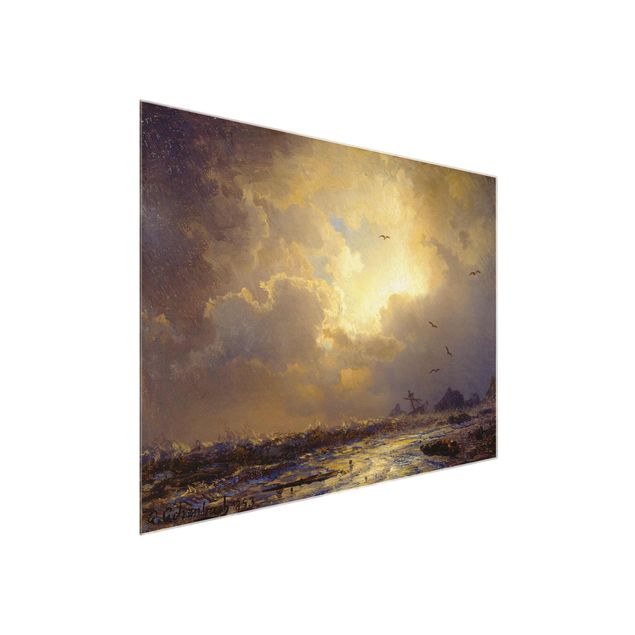 Glass print - Andreas Achenbach - After The Storm