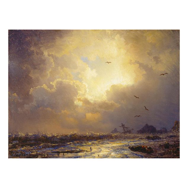 Glass print - Andreas Achenbach - After The Storm