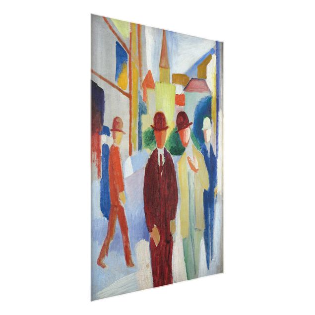 Glass print - August Macke - Bright Street with People