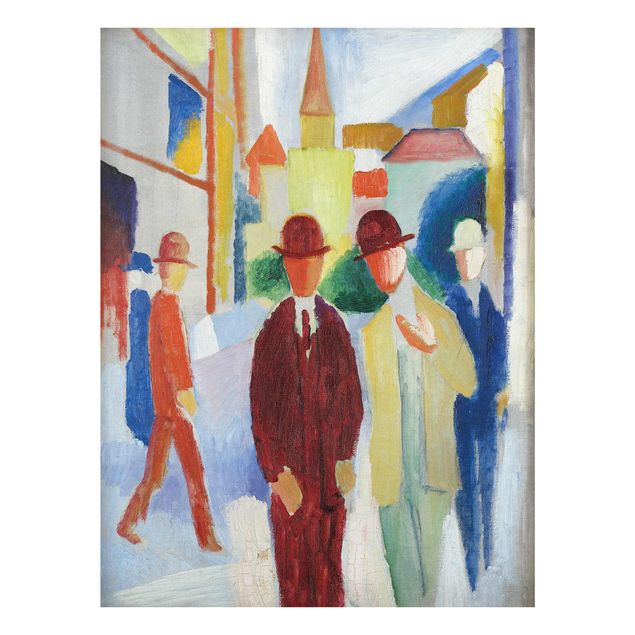 Glass print - August Macke - Bright Street with People