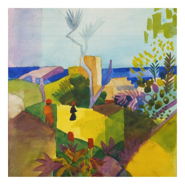 Glass print - August Macke - Landscape By The Sea