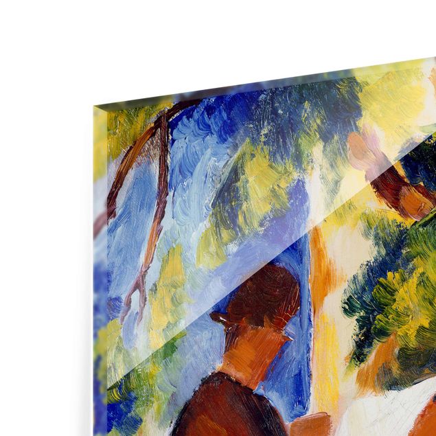 Glass print - August Macke - Couple At The Garden Table