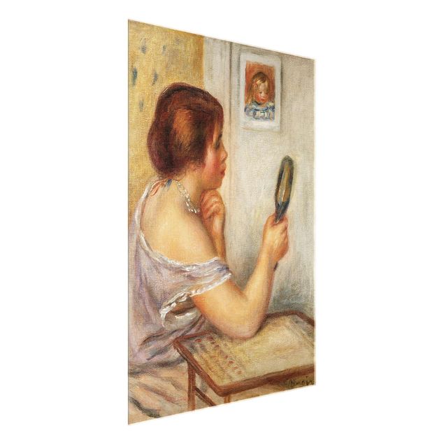 Glass print - Auguste Renoir - Gabrielle holding a Mirror or Marie Dupuis holding a Mirror with a Portrait of Coco