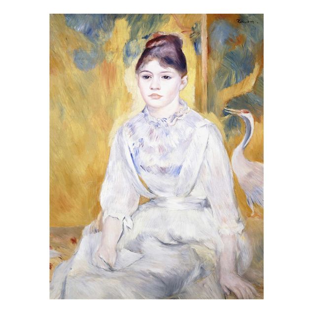 Glass print - Auguste Renoir - Young girl with a swan