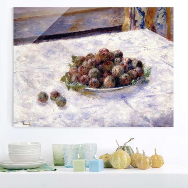 Glas Magnetboard Auguste Renoir - Still Life, A Plate Of Plums