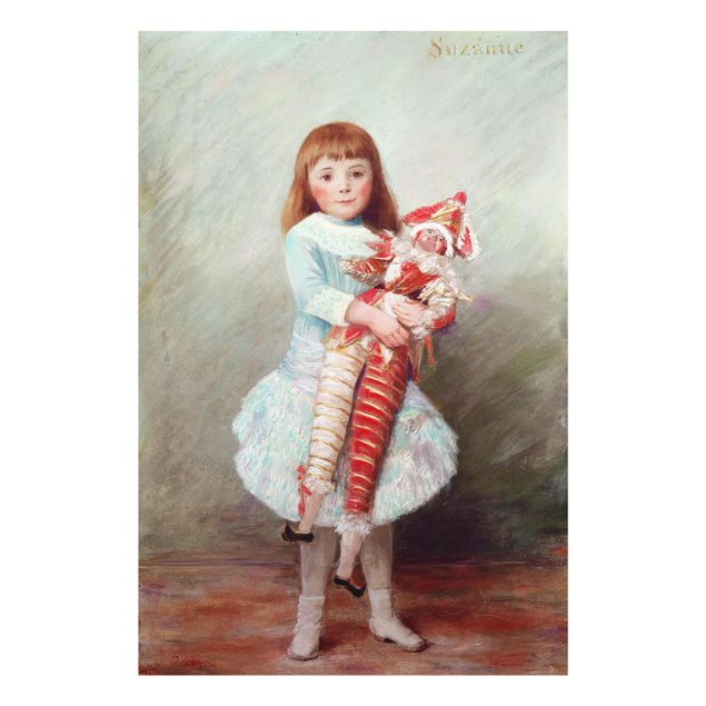 Glass print - Auguste Renoir - Suzanne with Harlequin Puppet