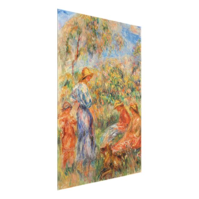 Glass print - Auguste Renoir - Three Women and Child in a Landscape