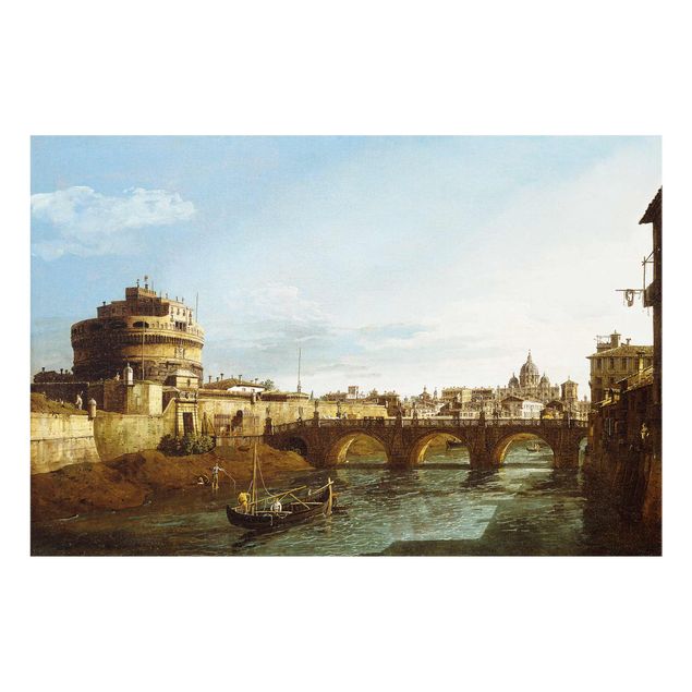 Glass print - Bernardo Bellotto - View of Rome on the Banks of the Tiber