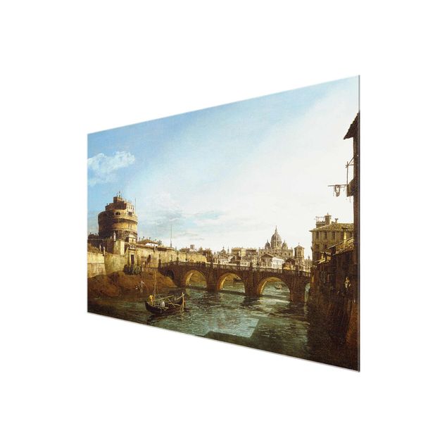 Glass print - Bernardo Bellotto - View of Rome on the Banks of the Tiber