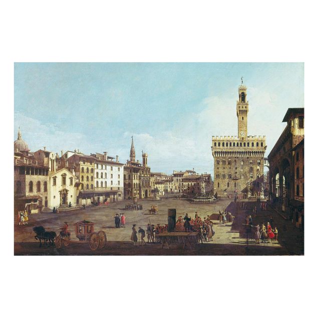 Glass print - Bernardo Bellotto - The Piazza della Signoria in Florence