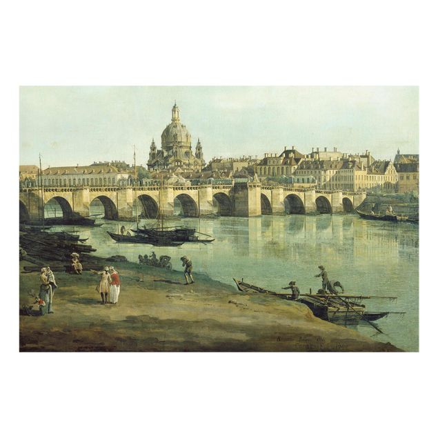 Glass print - Bernardo Bellotto - View of Dresden from the Right Bank of the Elbe with Augustus Bridge