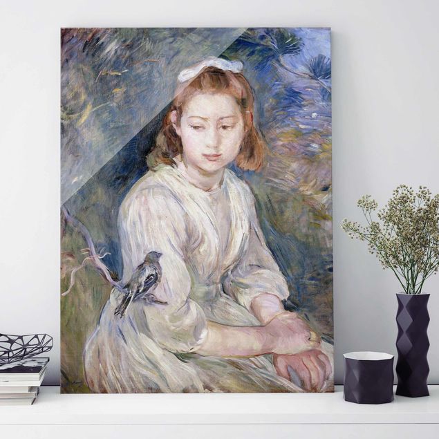 Magnettafel Glas Berthe Morisot - Young Girl with a Bird