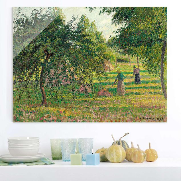 Glas Magnettafel Camille Pissarro - Apple Trees And Tedders, Eragny