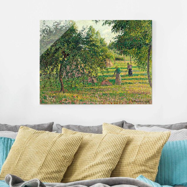 Glass print - Camille Pissarro - Apple Trees And Tedders, Eragny