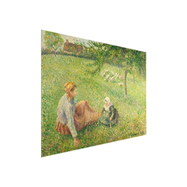 Glass print - Camille Pissarro - The Geese Pasture