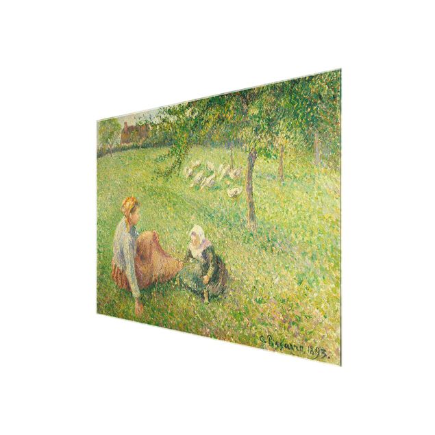 Glass print - Camille Pissarro - The Geese Pasture