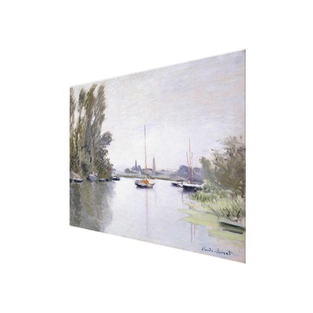 Glass print - Claude Monet - Argenteuil Seen From The Small Arm Of The Seine
