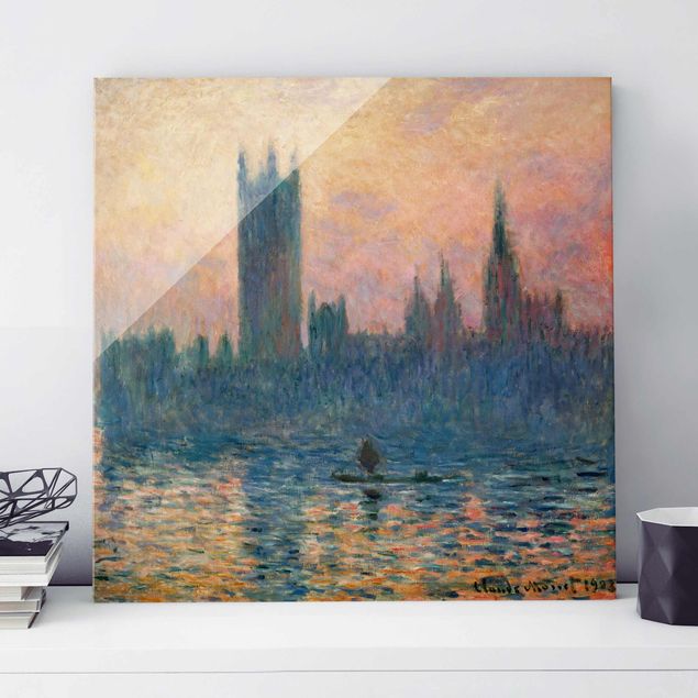 Magnettafel Glas Claude Monet - London Sunset