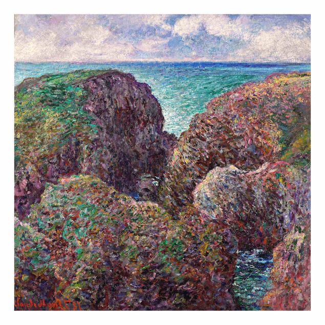 Glass print - Claude Monet - Group of Rocks at Port-Goulphar