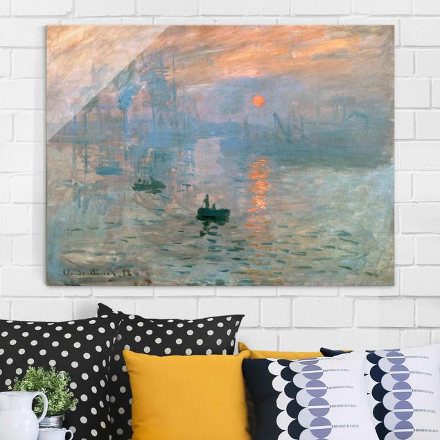 Glas Magnetboard Claude Monet - Impression (Sunrise)