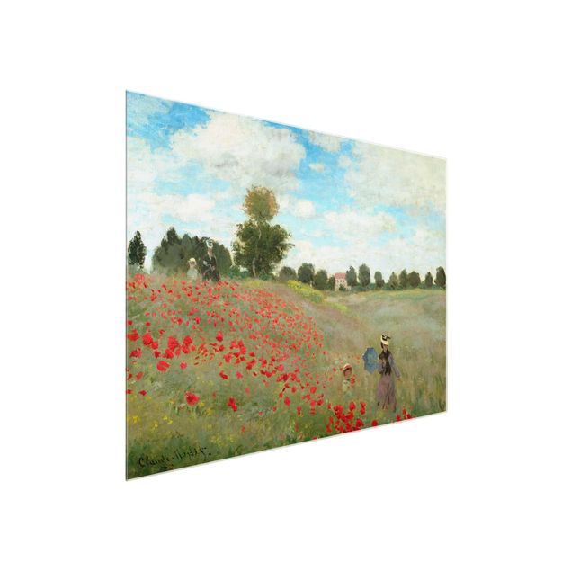 Glass print - Claude Monet - Poppy Field Near Argenteuil