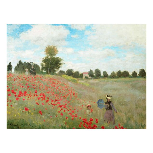 Glass print - Claude Monet - Poppy Field Near Argenteuil