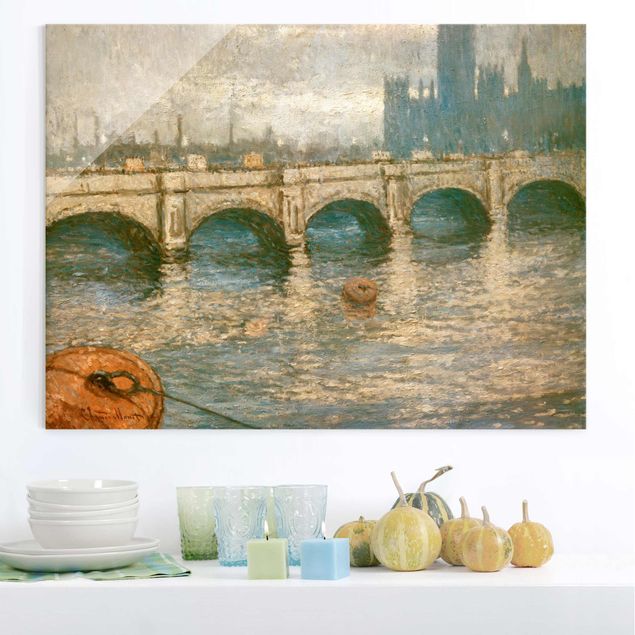 Glas Magnettafel Claude Monet - Thames Bridge And Parliament Building In London