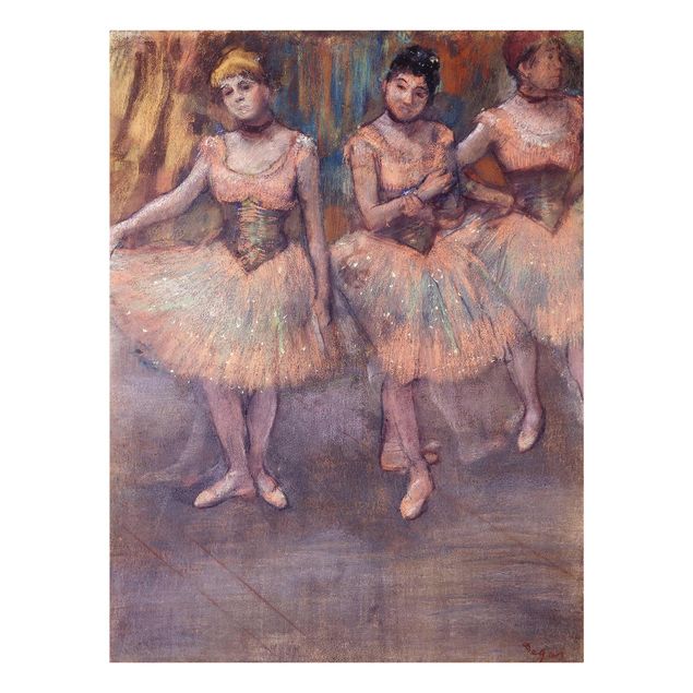 Glass print - Edgar Degas - Three Dancers before Exercise