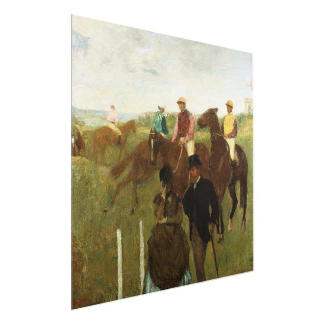 Glass print - Edgar Degas - Jockeys On Race Track