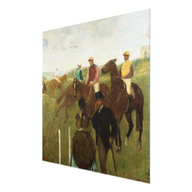 Glass print - Edgar Degas - Jockeys On Race Track