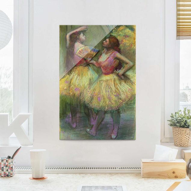 Glass print - Edgar Degas - Two Dancers Before Going On Stage