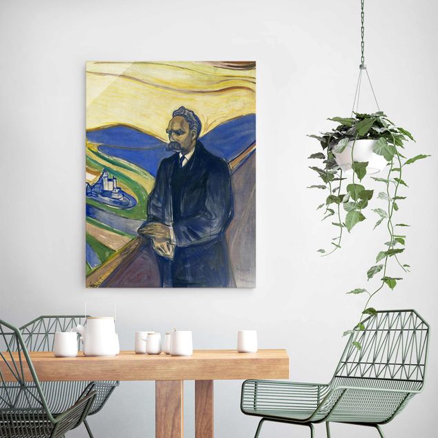 Glass print - Edvard Munch - Portrait of Friedrich Nietzsche