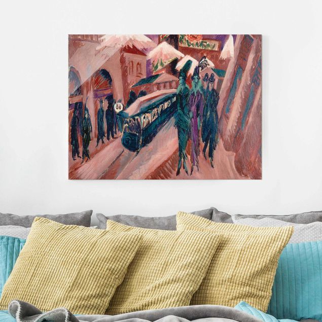 Glass print - Ernst Ludwig Kirchner - Leipziger Street With Eectric Train