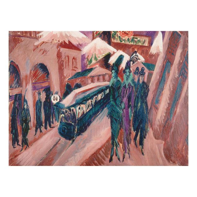 Glass print - Ernst Ludwig Kirchner - Leipziger Street With Eectric Train