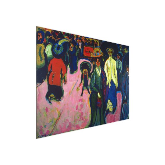 Glass print - Ernst Ludwig Kirchner - Street Scene: In Front of a Shop Window