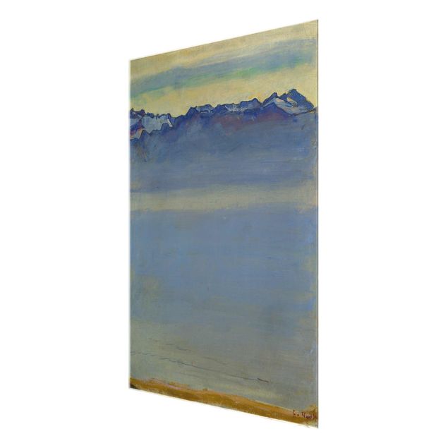 Glass print - Ferdinand Hodler - Lake Geneva with Savoyer Alps