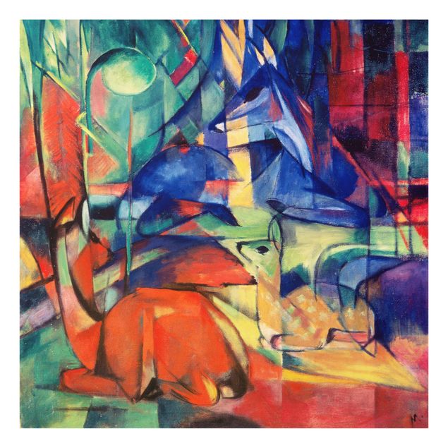 Glass print - Franz Marc - Deer In The Forest