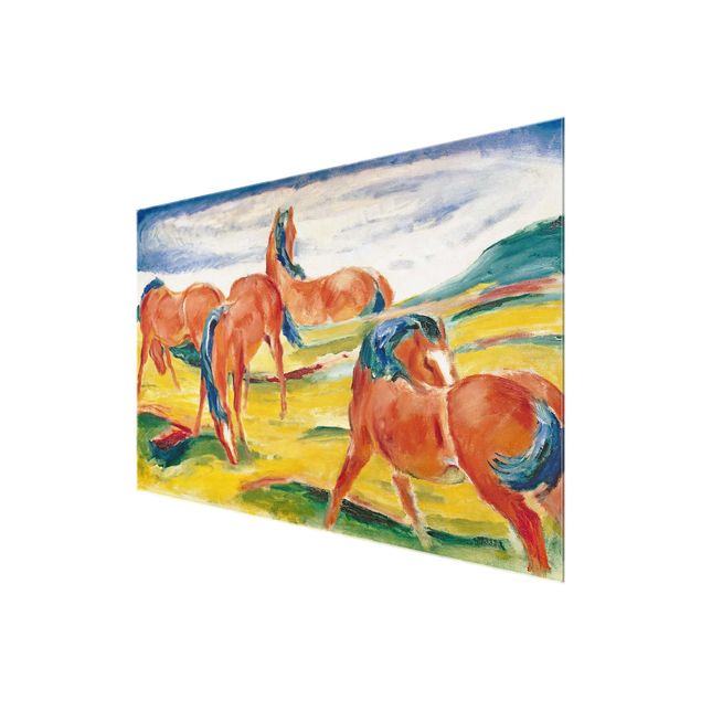 Glass print - Franz Marc - Grazing Horses