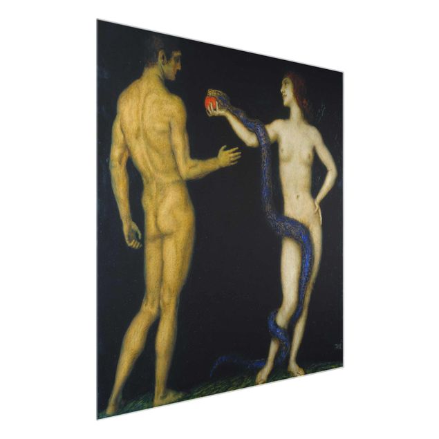 Glass print - Franz von Stuck - Adam and Eve