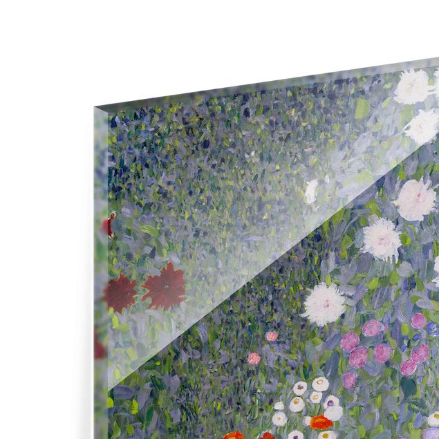 Glass print - Gustav Klimt - Cottage Garden