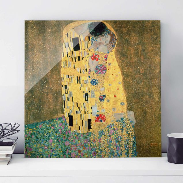Glas Magnetboard Gustav Klimt - The Kiss