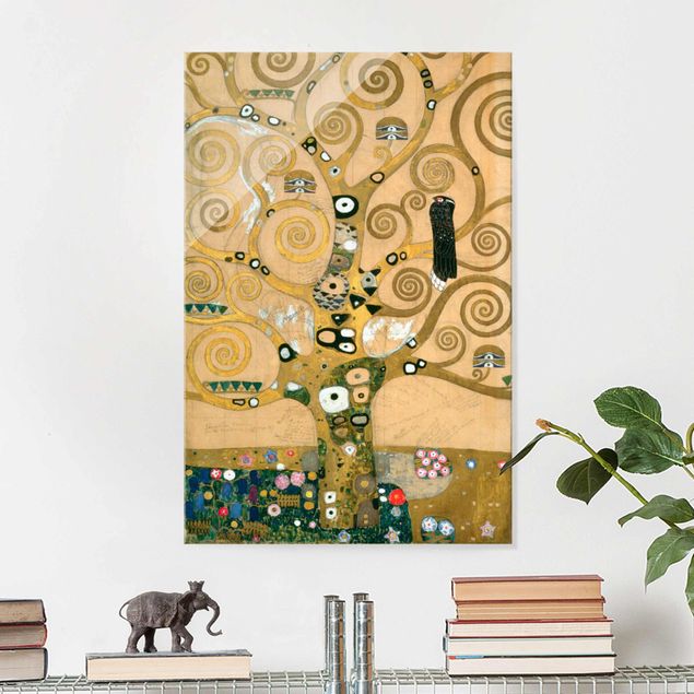 Glas Magnetboard Gustav Klimt - The Tree of Life
