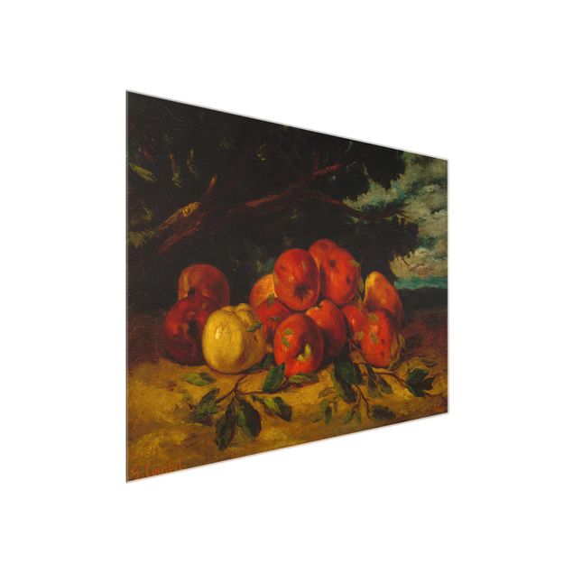 Glass print - Gustave Courbet - Red Apples At The Foot Of A Tree