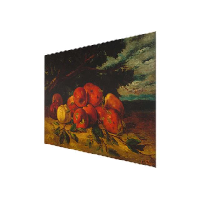 Glass print - Gustave Courbet - Red Apples At The Foot Of A Tree