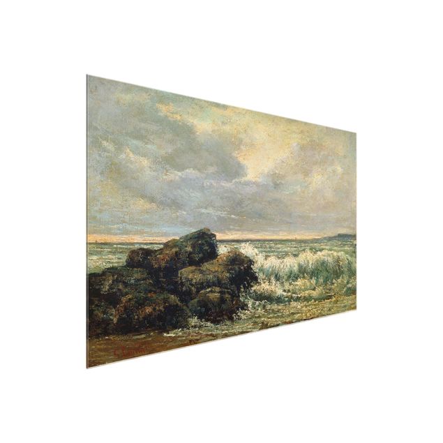 Glass print - Gustave Courbet - The wave