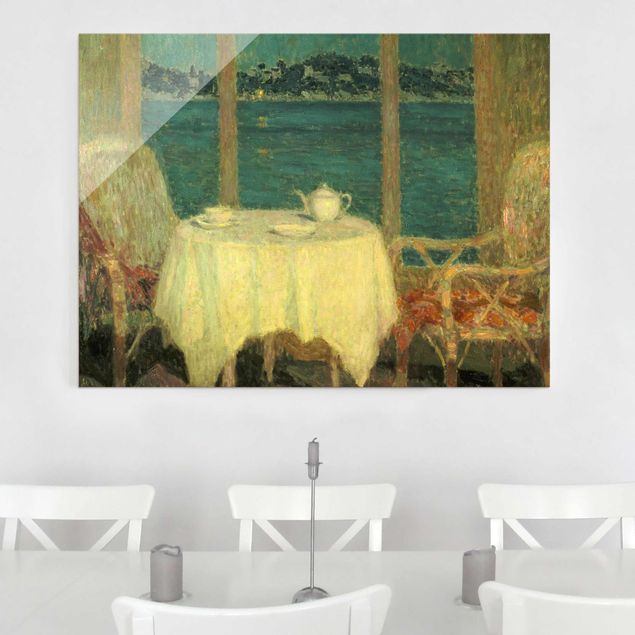 Glass print - Henri Le Sidaner - Terrace In Front Of The Bay Of St. Tropez
