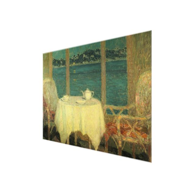 Glass print - Henri Le Sidaner - Terrace In Front Of The Bay Of St. Tropez